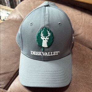 Under Armour Gray & Green Deer Valley ski resort staff Hat with Embroidered Logo